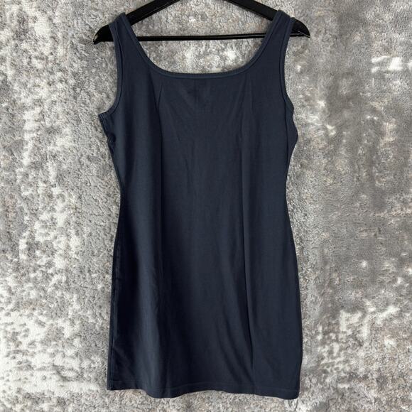 Peruvian Connection Sz M Pima Cotton Stretch Minimalist Tunic Top Gray Blue - Picture 3 of 7